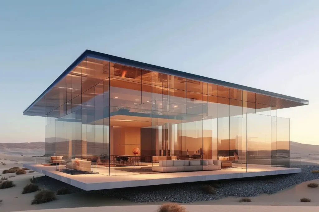 Arquitetura contemporânea com vidro