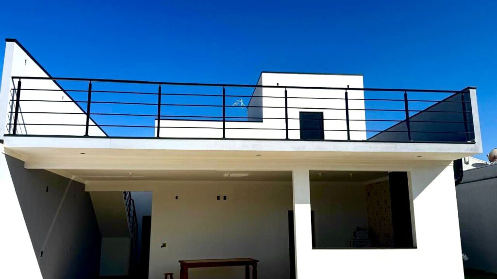 Corrimão de inox com barras residencial