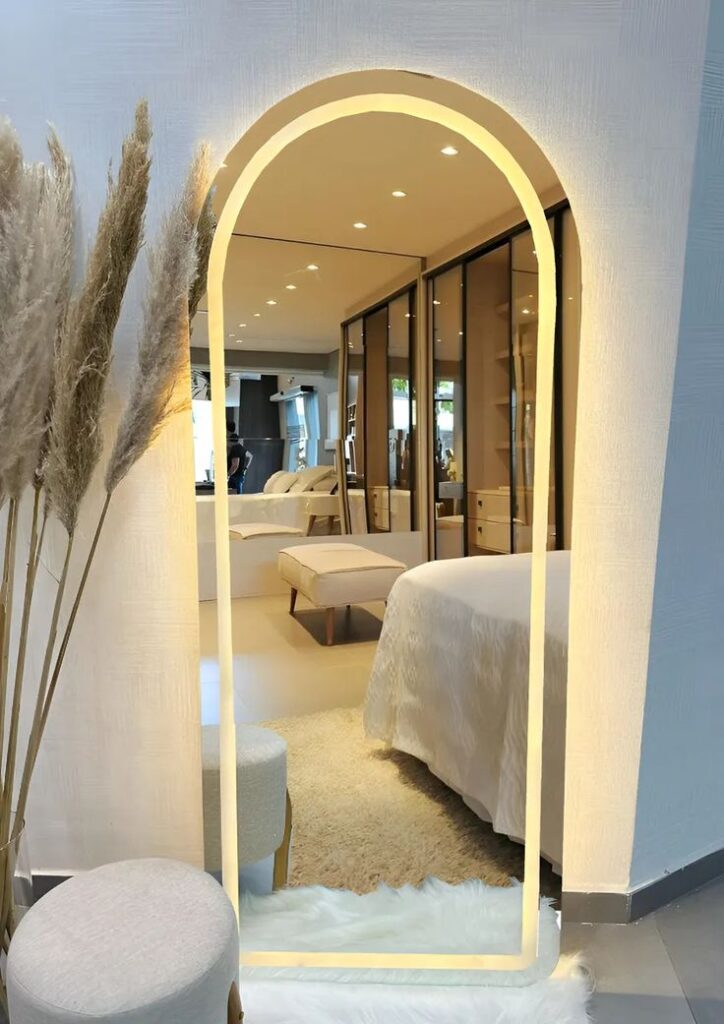 espelho arco com led